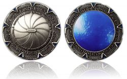 SpaceGate Geocoin Antik Silber